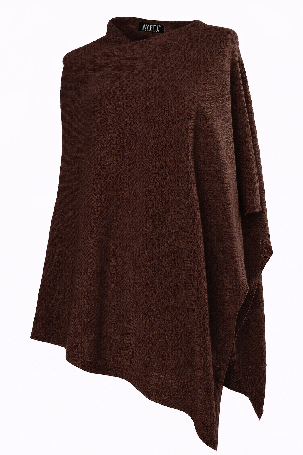PONCHO MAGLIA, T.U., 10%CASHEMERE 33%MERINO 33%VI 24%POLY, MADE IN ITALY       - CHOCOLATE